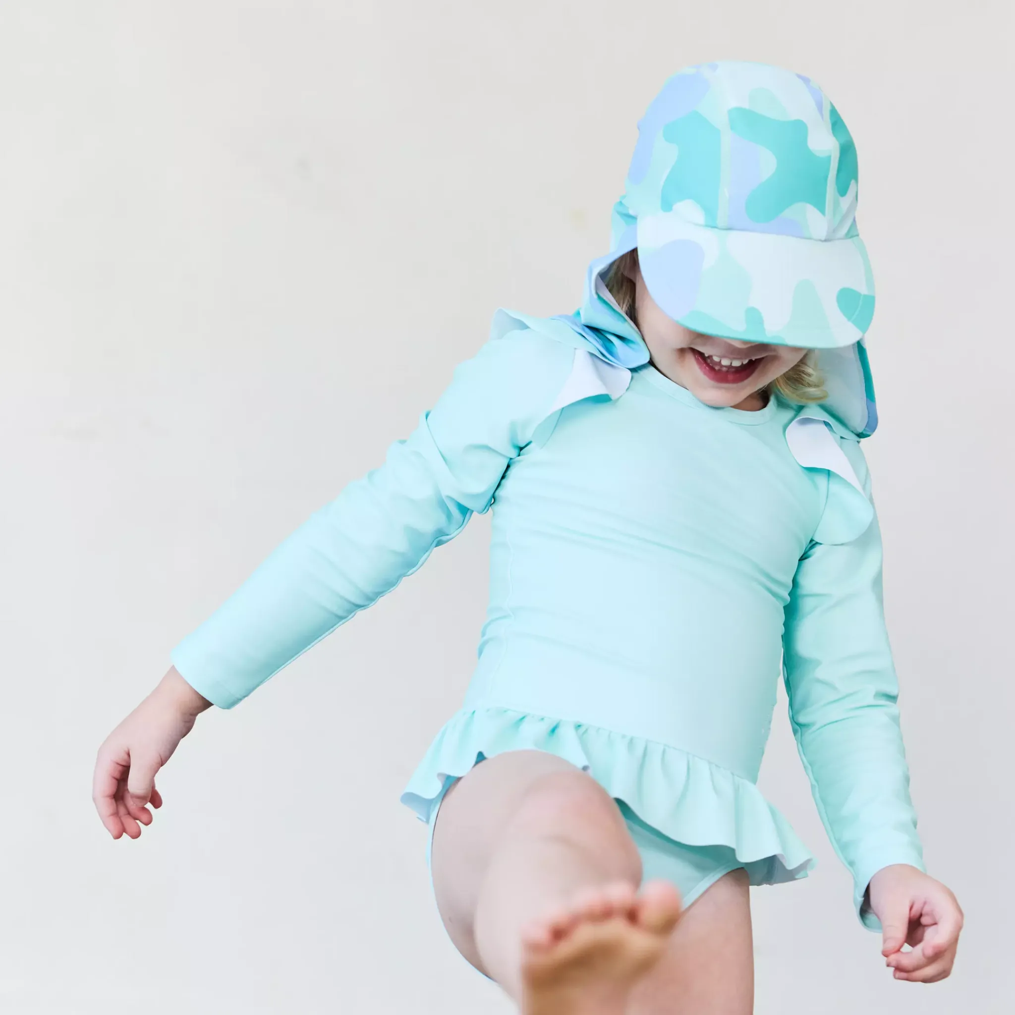 Barn Geggamoja Solhattar Och Kepsar<UV-solkeps Camo Mint