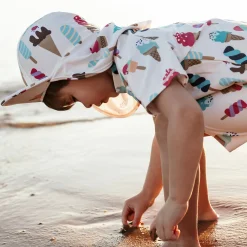 Barn Geggamoja Solhattar Och Kepsar|Uv-Badkläder<UV-Solkeps Ice cream