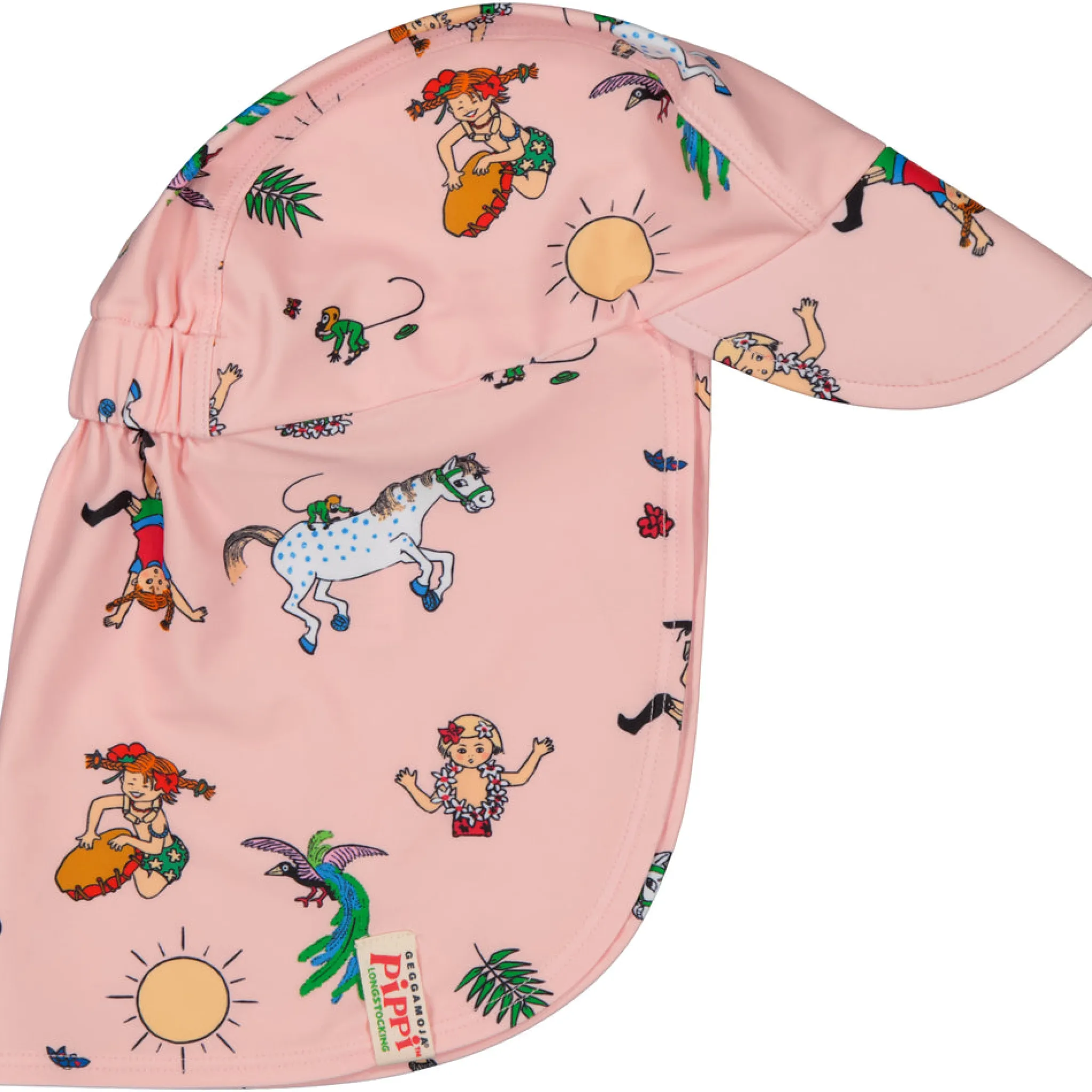 Barn Geggamoja Solhattar Och Kepsar|Uv-Badkläder<UV-Solkeps Pippi Långstrump Rosa