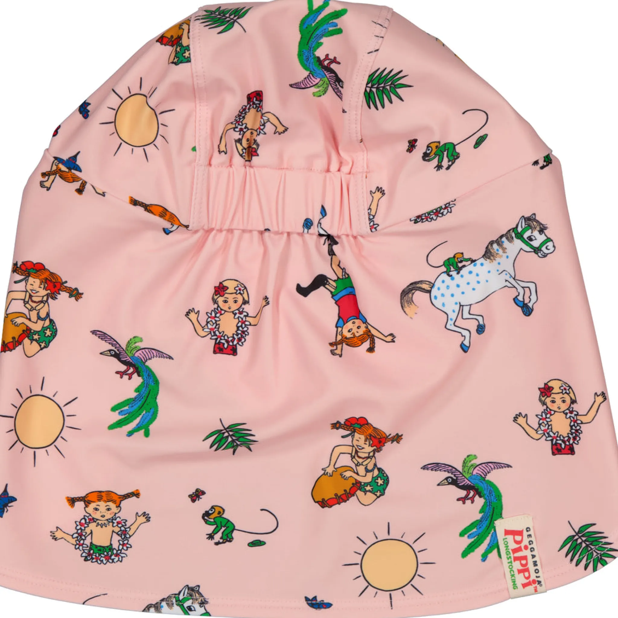 Barn Geggamoja Solhattar Och Kepsar|Uv-Badkläder<UV-Solkeps Pippi Långstrump Rosa