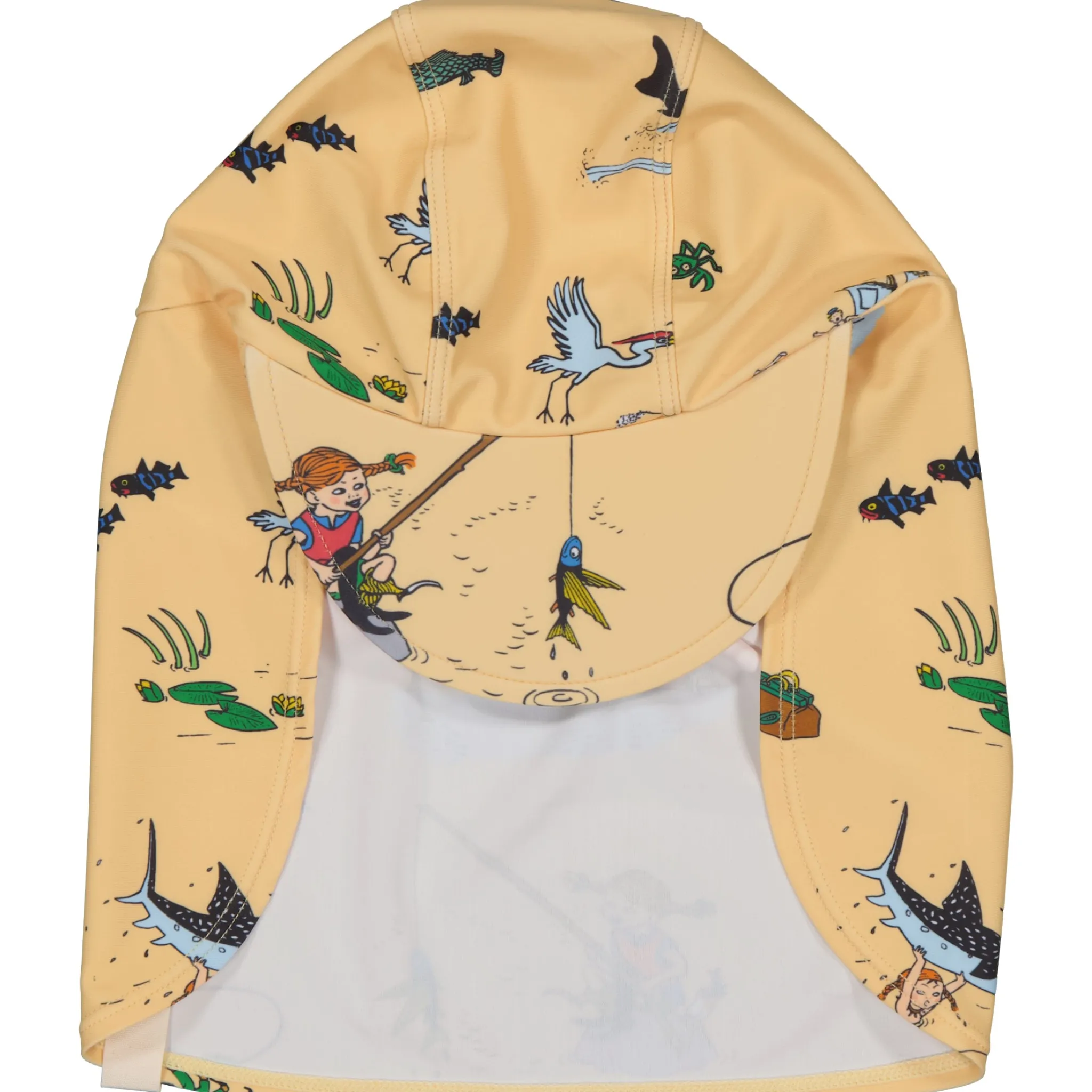 Barn Geggamoja Solhattar Och Kepsar|Uv-Badkläder<UV-Solkeps Pippi Långstrump Gul