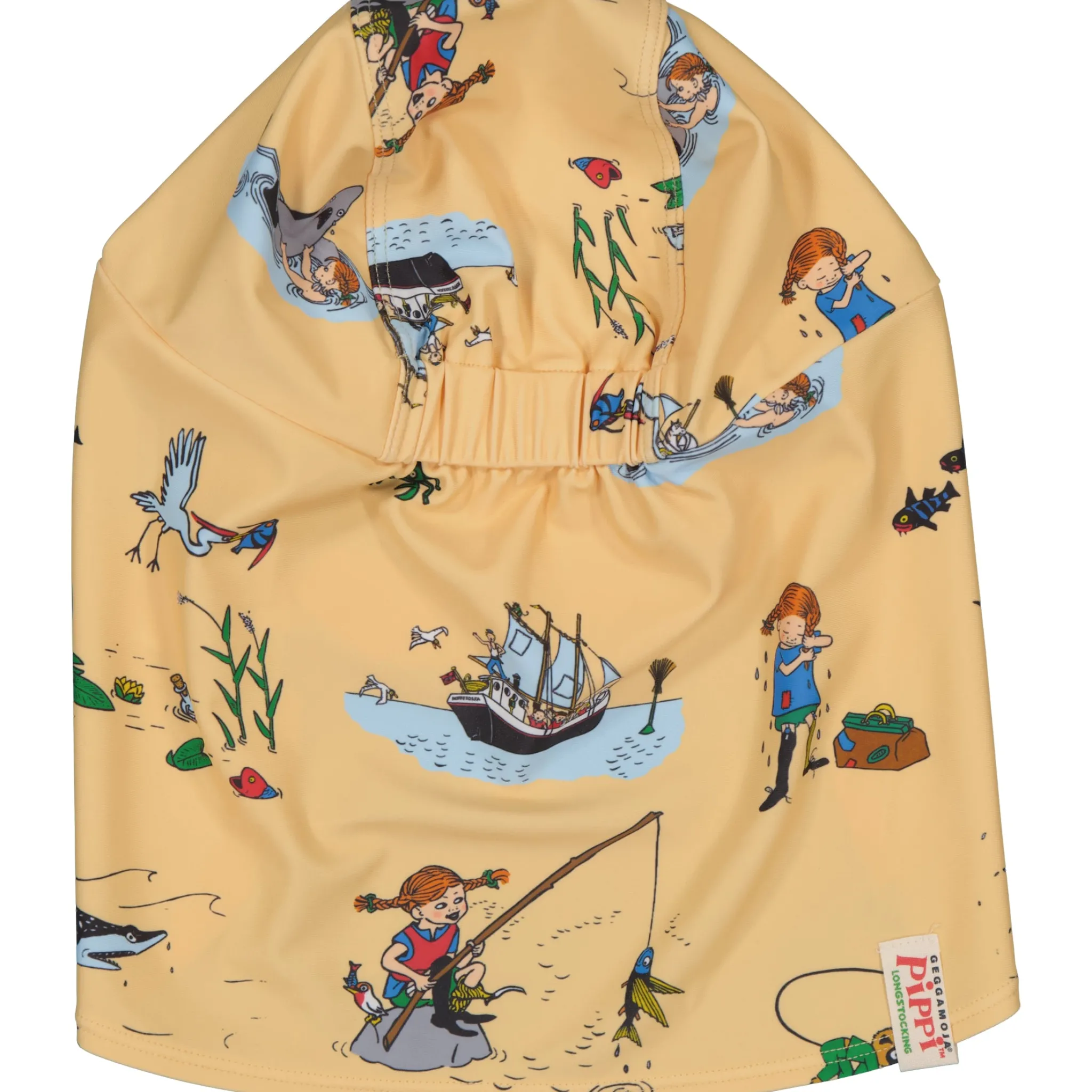 Barn Geggamoja Solhattar Och Kepsar|Uv-Badkläder<UV-Solkeps Pippi Långstrump Gul