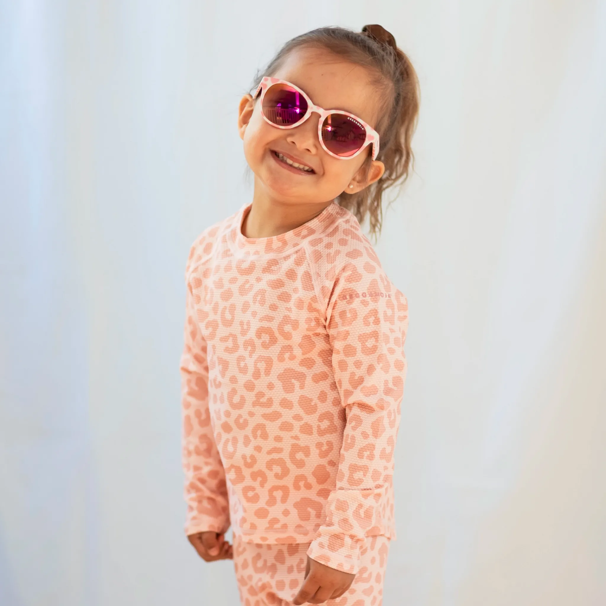 Barn Geggamoja Uv-Badkläder<UV-tröja lång arm Leo Rosa