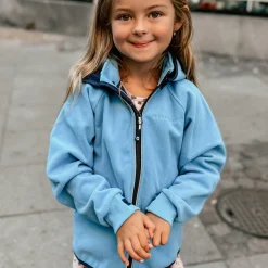 Barn Geggamoja Fleecekläder<Vindfleece jacka Ljusblå