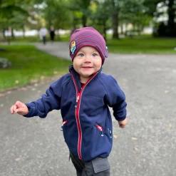 Barn Geggamoja Fleecekläder<Vindfleece jacka Marinblå