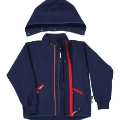 Barn Geggamoja Fleecekläder<Vindfleece jacka Marinblå
