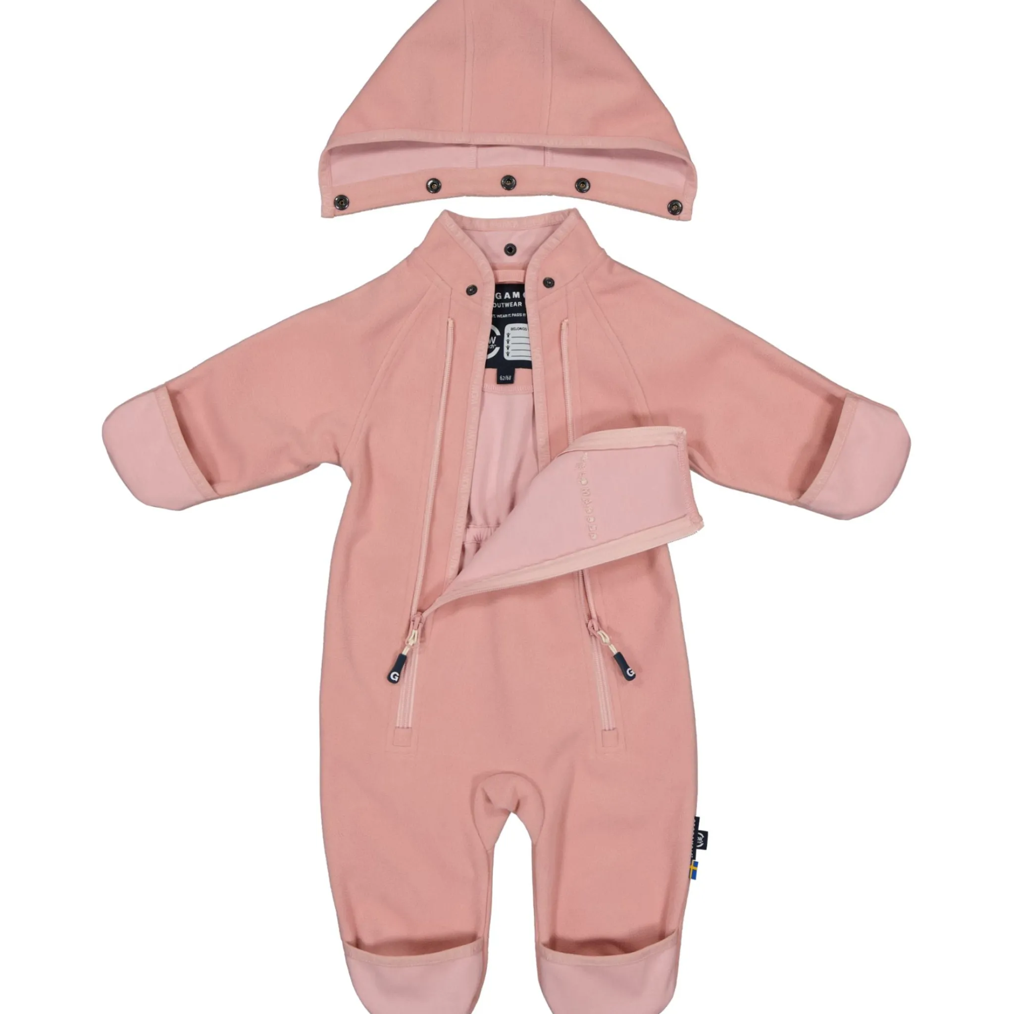 Barn Geggamoja Overaller|Fleecekläder<Vindfleece overall Rosa