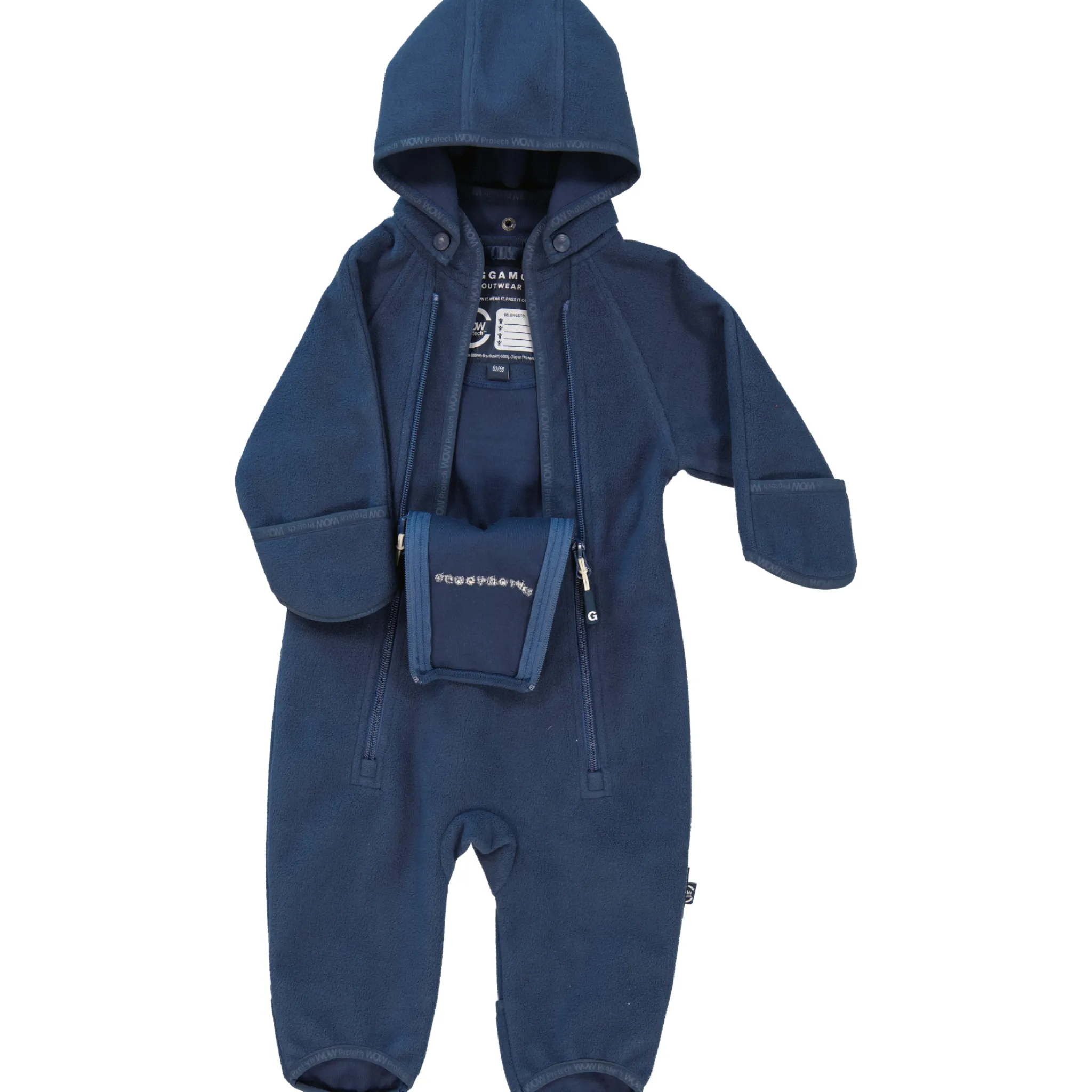 Barn Geggamoja Overaller|Fleecekläder<Vindfleeceoverall Blå