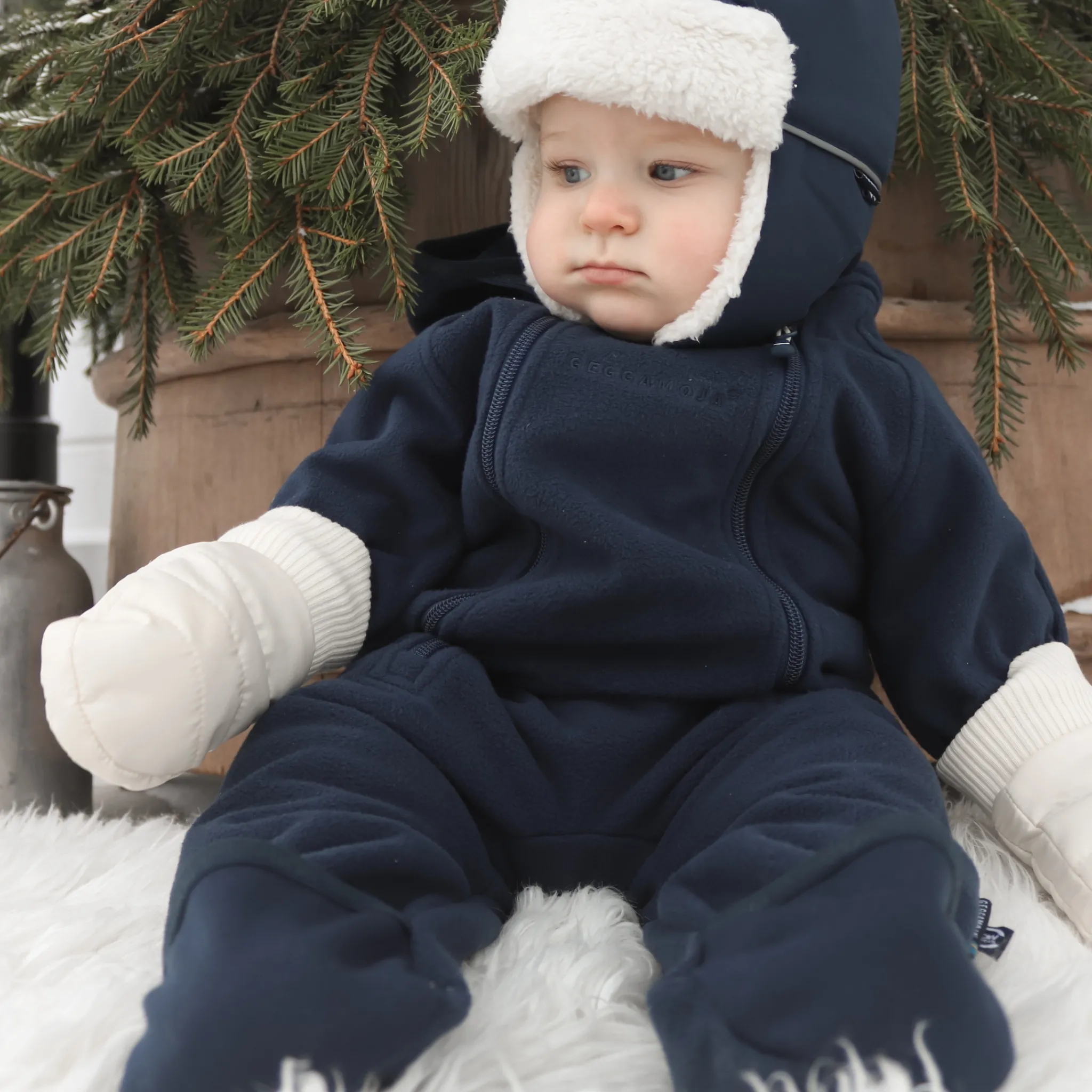 Barn Geggamoja Overaller|Fleecekläder<Vindfleeceoverall Blå