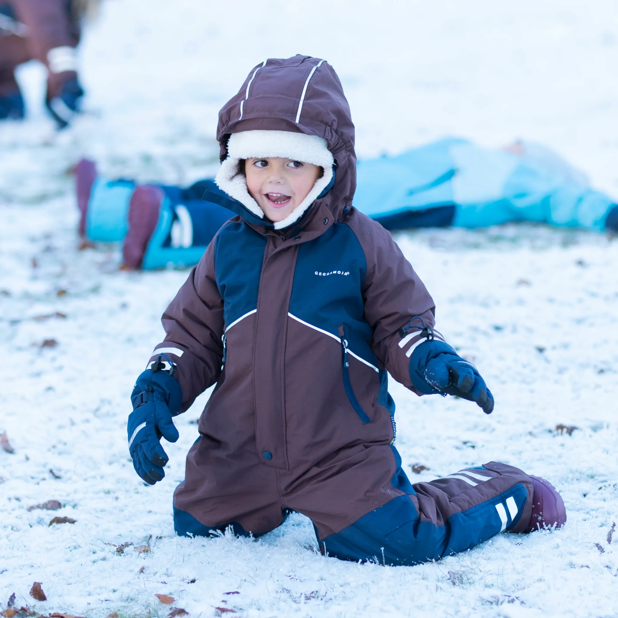 Barn Geggamoja Overaller<Vinteroverall Unifit Brun/Marinblå