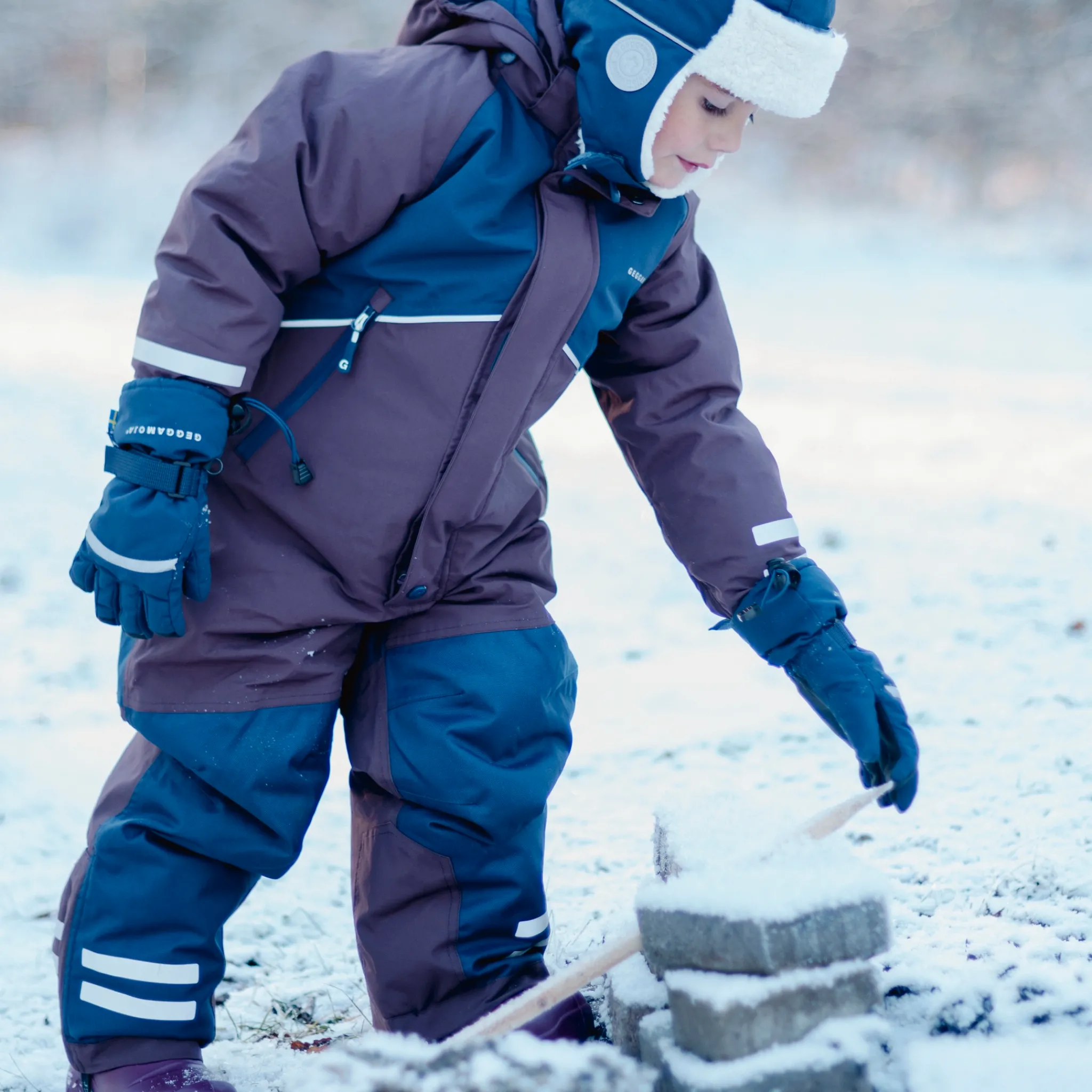 Barn Geggamoja Overaller<Vinteroverall Unifit Brun/Marinblå