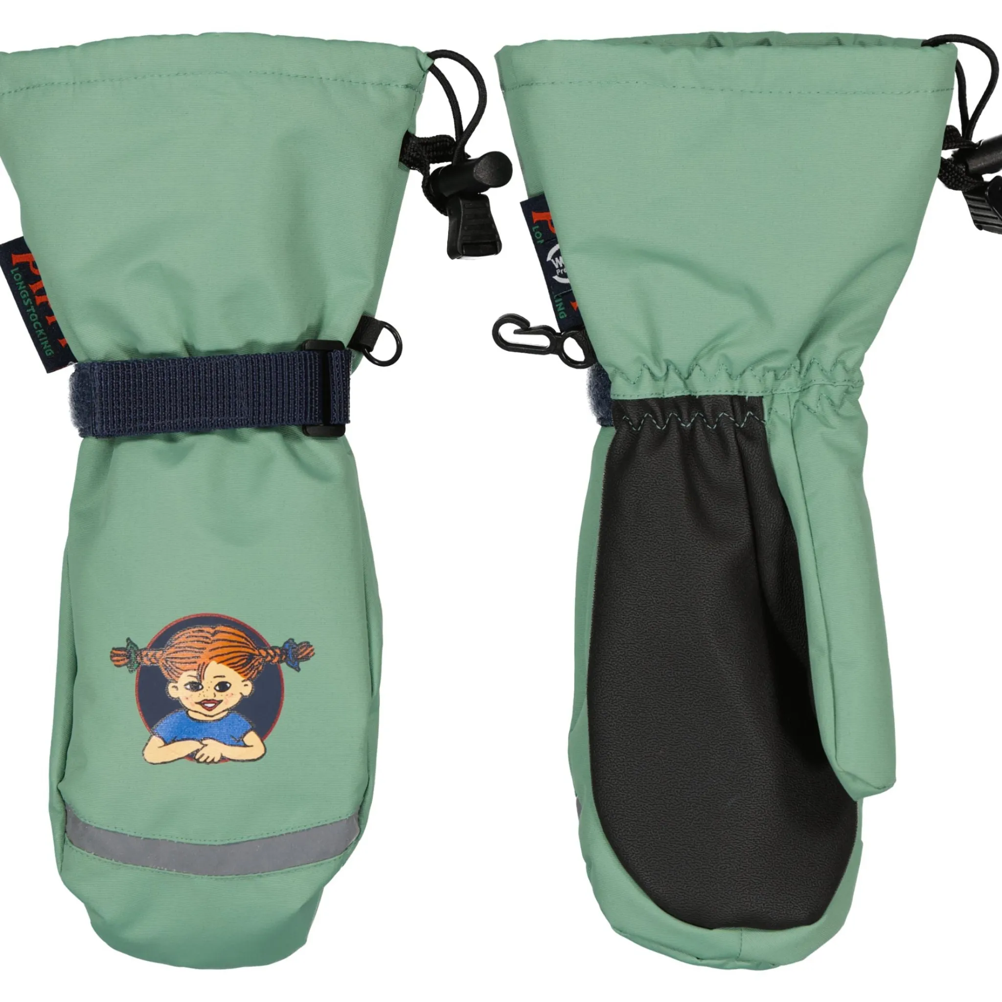 Barn Geggamoja Handskar Och Vantar<Vintervantar Pippi Långstrump Grå/Grön