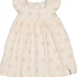 Barn Geggamoja Bambukläder<Volangklänning Bambu Klöver Beige