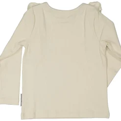 Barn Geggamoja Tröjor<Volangtröja bomullsribb Beige