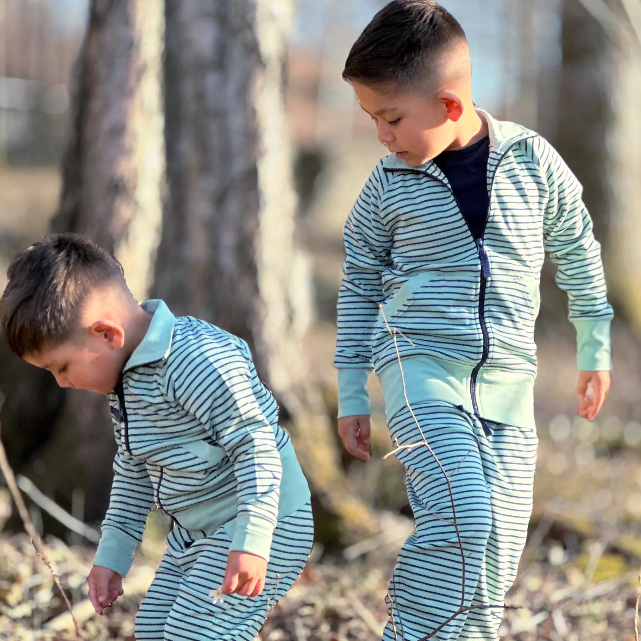 Barn Geggamoja Tröjor<Ziptröja Grön/Navy